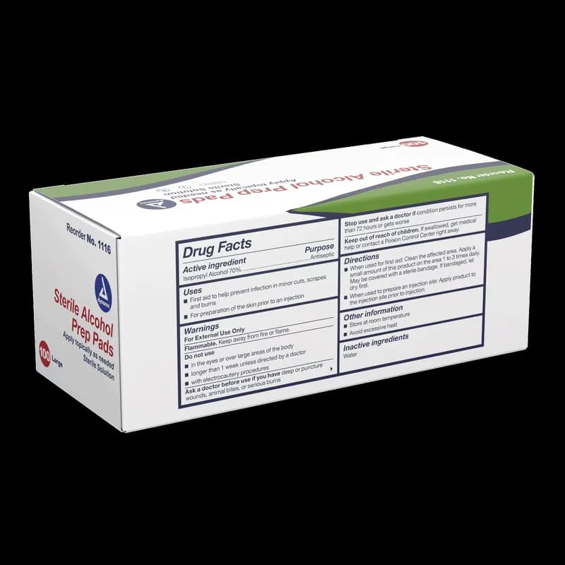Alcohol Prep Pad 3 IN Large 100/Box