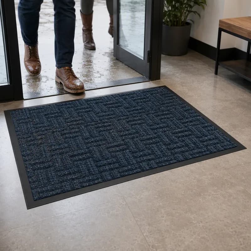 WaterHog® Masterpiece Indoor Entrance Mat 48X72 IN Ocean Wave Solution-Dyed Polypropylene With Cleated SBR Backing 1/Ea