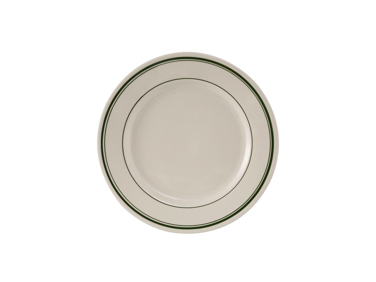Green Bay Plate 6.25 IN China Eggshell Round Rolled Edge Banded Fully Vitrified 36/Case