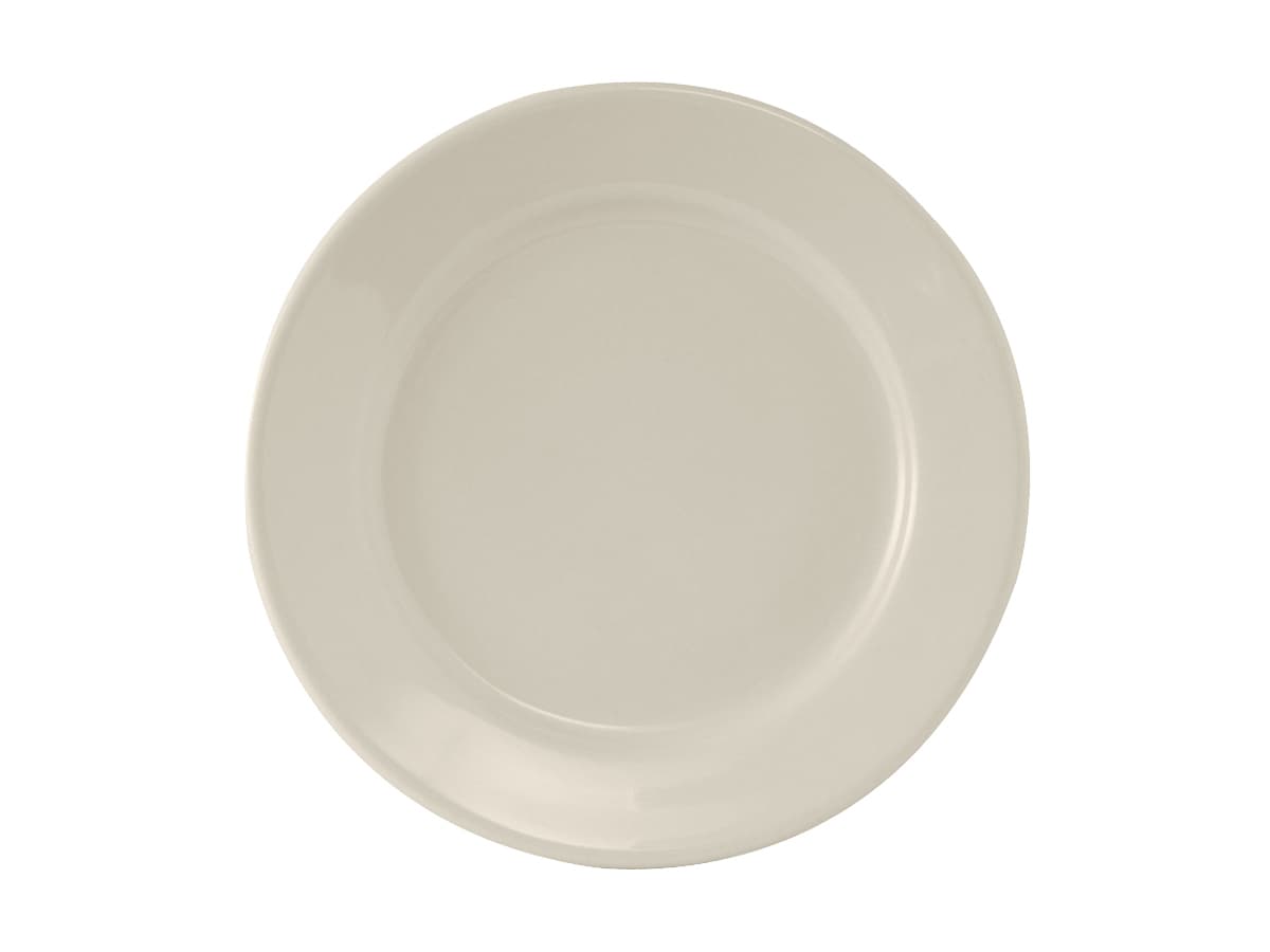 Reno Plate 9 IN China Eggshell Round Wide Rim Rolled Edge Fully Vitrified 24/Case