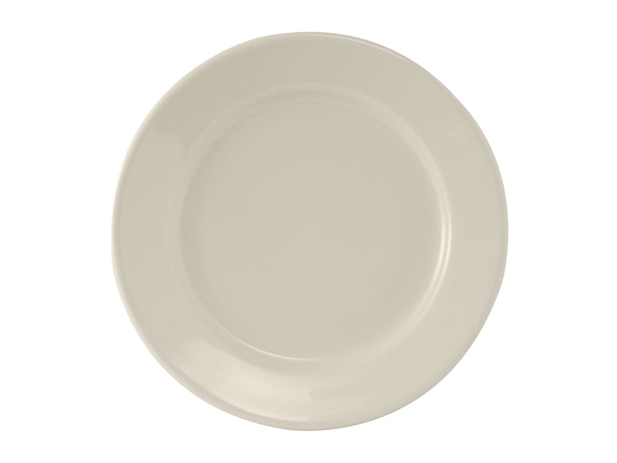 Reno Plate 9.625 IN China Eggshell Round Wide Rim Rolled Edge Fully Vitrified 24/Case