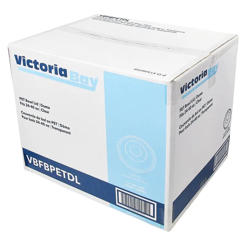Victoria Bay Lid Dome 8.03X0.94 IN PET Clear Round For 24-40 OZ Pulp Bowl 125 Count/Pack 4 Packs/Case 500 Count/Case