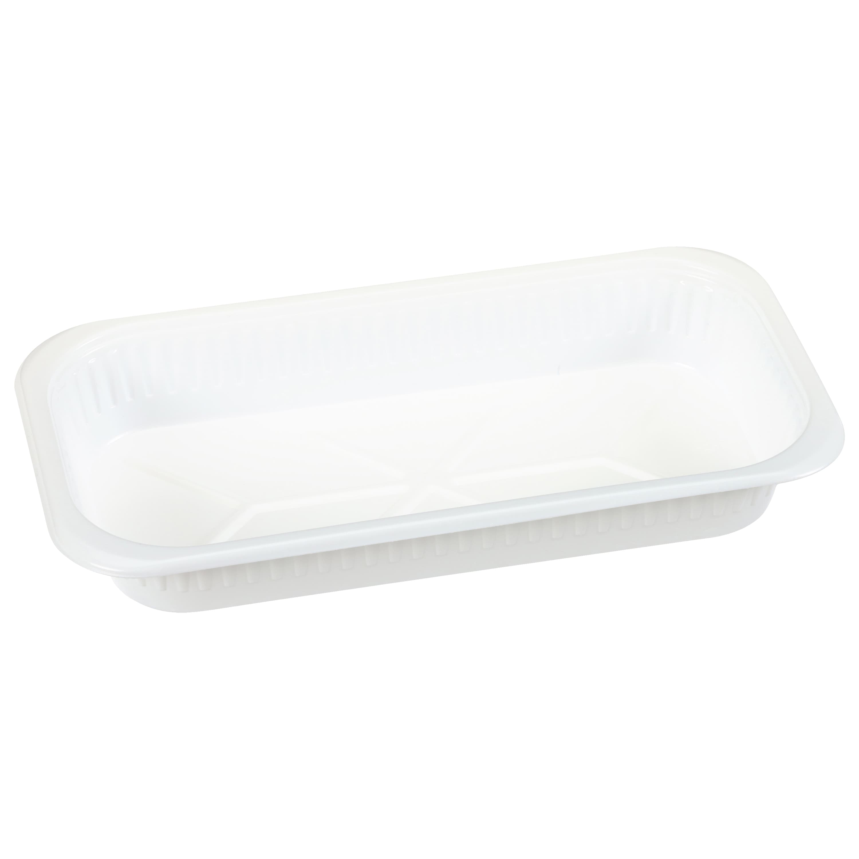 Take-Out Container Base 6.88X12.75X1.82 IN CPET White Rectangle 200/Case