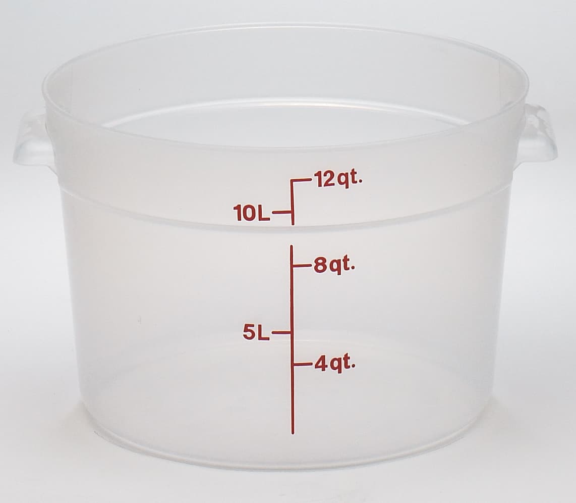 Food Storage Container 14.88X8.38 IN 12 QT Translucent Round PP Dishwasher Safe 1/Each