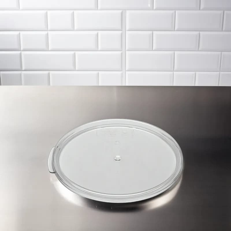 Camwear® Storage Container Lid 6-8 QT Clear Round PC Dishwasher Safe 1/Each