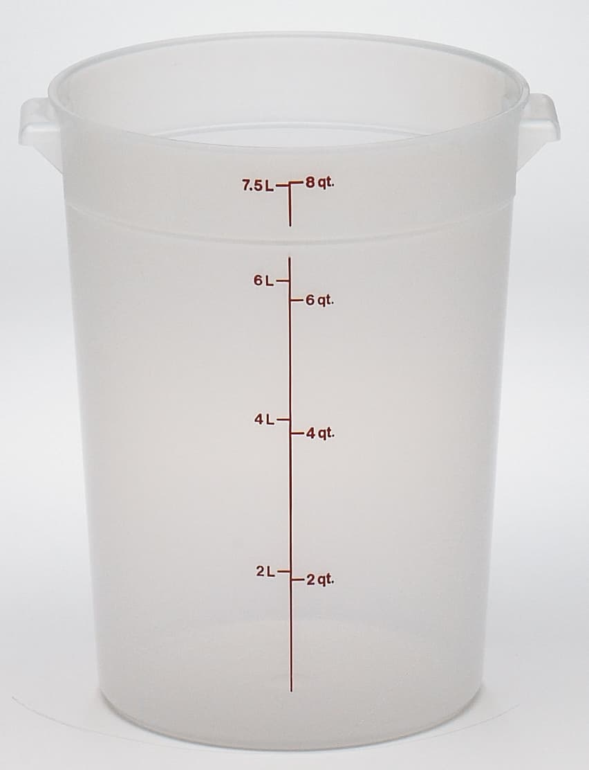 Food Storage Container 5.25X7.94 IN 8 QT Translucent Round Dishwasher Safe 1/Each