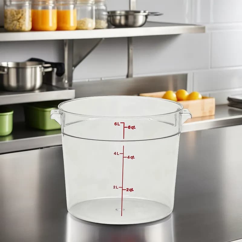 Camwear® Food Storage Container 6 QT Clear Round 1/Each