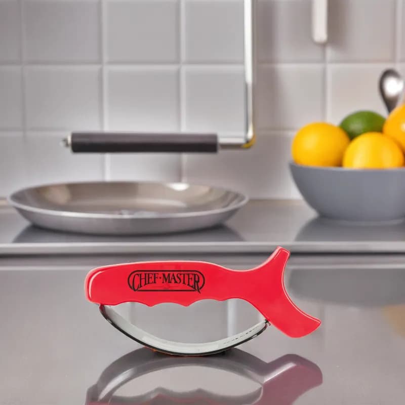 Knife Sharpener Plastic Metal Red Handheld Reversible Carbide Blade 1/Each