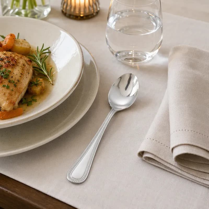Dinner Spoon 7.563X1.625 IN 18/0 Stainless Steel Heavyweight Dots 12/Pack