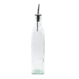 Oil & Vinegar Bottle 16 OZ Glass Aluminum Alloy Stainless Steel PP Green Pour Spout 1/Each