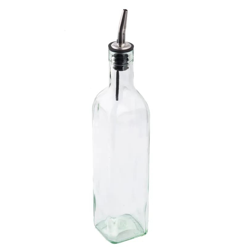 Oil & Vinegar Bottle 16 OZ Glass Green Pour Spout 1/Each
