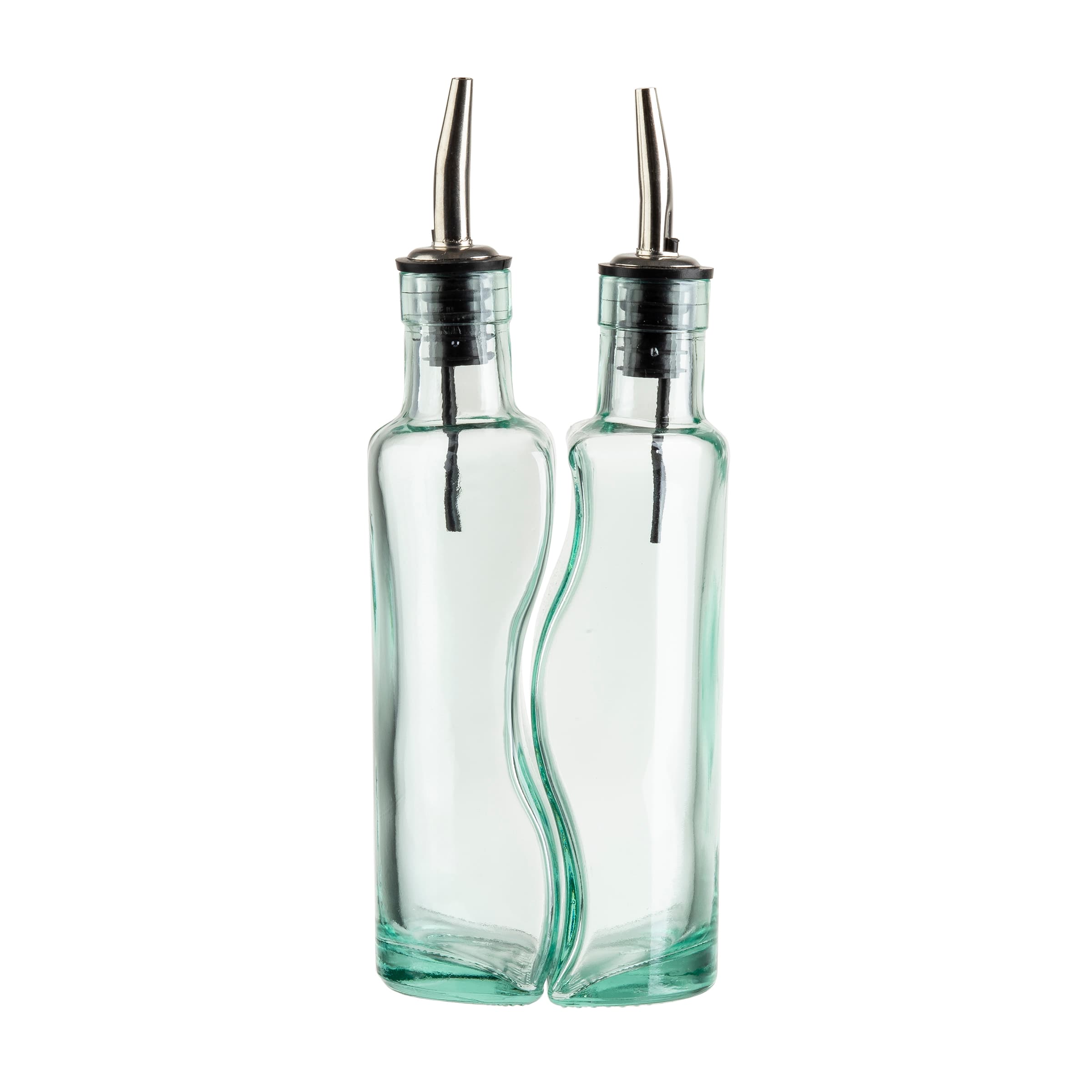 Oil & Vinegar Bottle 8.5 OZ Glass Translucent Green 1/Each