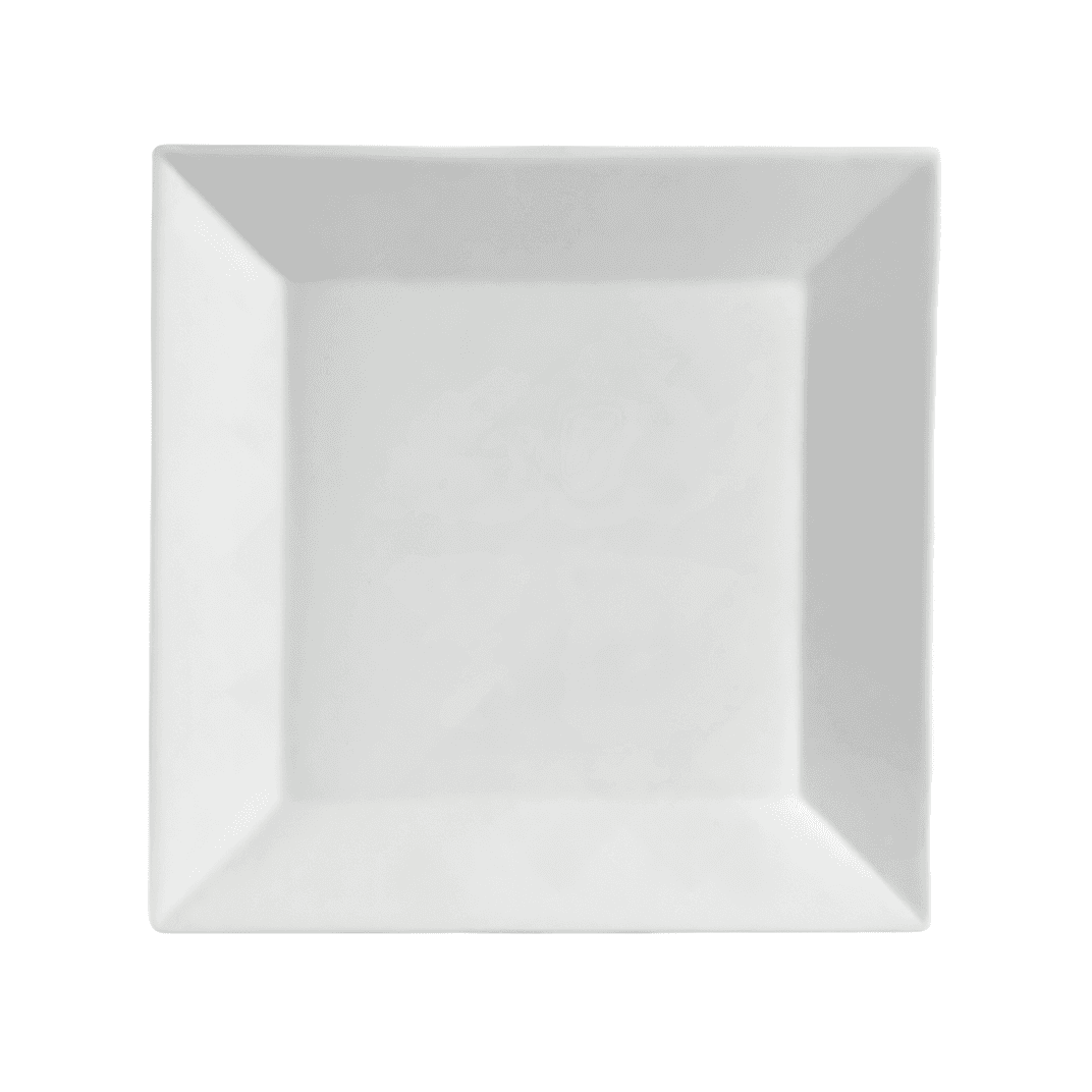 Plate 8 IN Porcelain White Square Dual Ovenable Dishwasher Safe 24/Case
