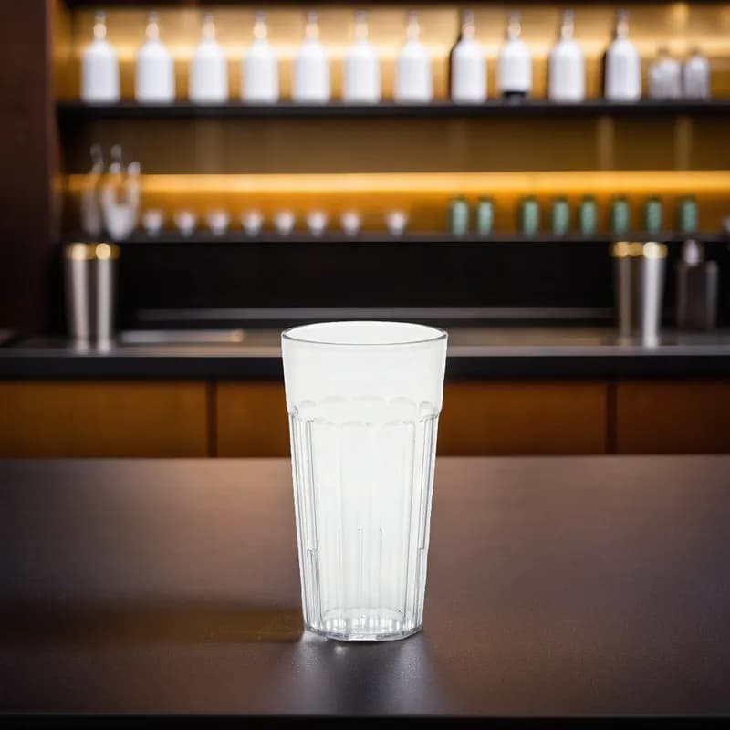 Newport Tumbler 16 FLOZ SAN Clear Fluted Stackable Dishwasher Safe 36 Count/Case