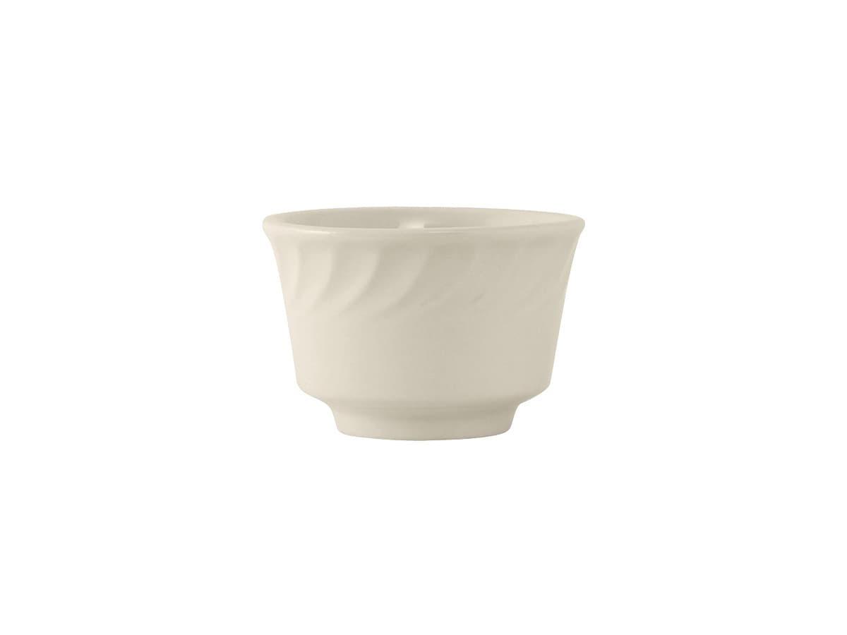 Meridian Bouillon Cup 3.875 IN 8 OZ China Eggshell Round Fully Vitrified Embossed 36/Case