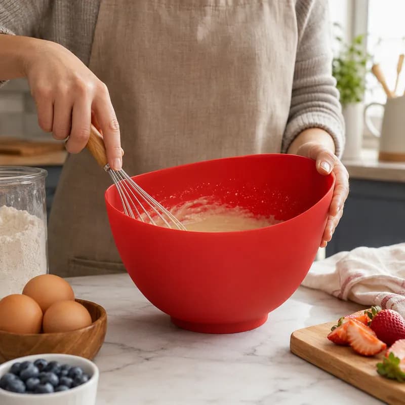 Flex-it® Mixing Bowl 2 QT Silicone Red 1/Each