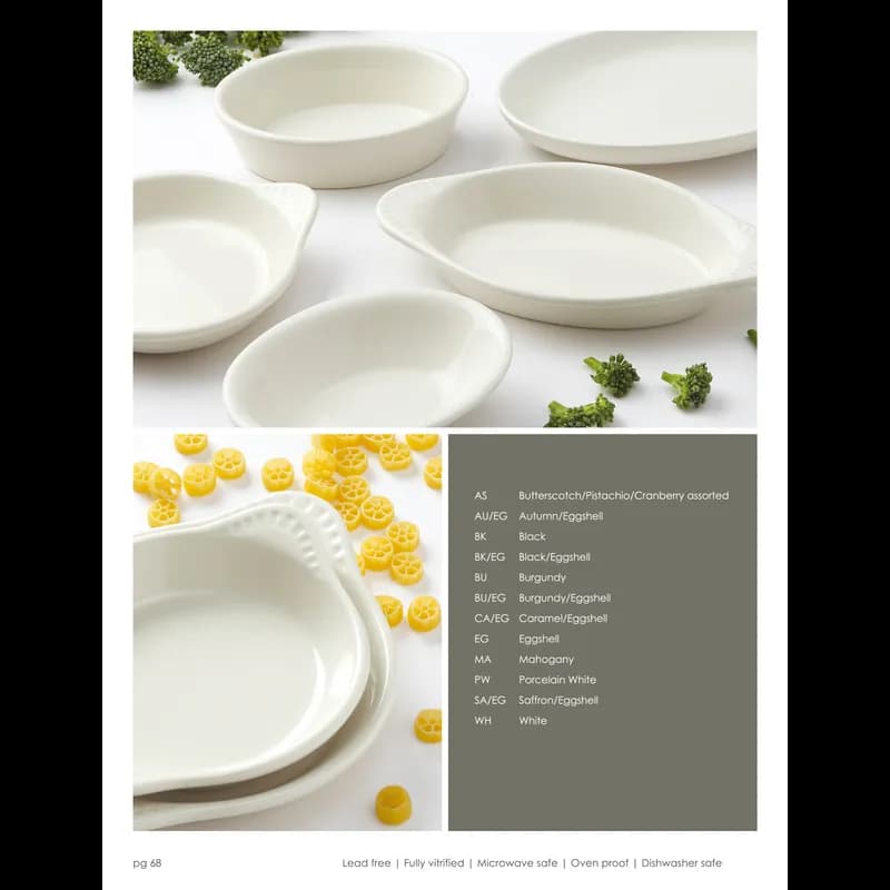 Welsh Rarebit 9.875 IN 12 OZ China Eggshell Oval Fully Vitrified Oven Safe Dishwasher Safe Microwave Oven Safe 12/Case