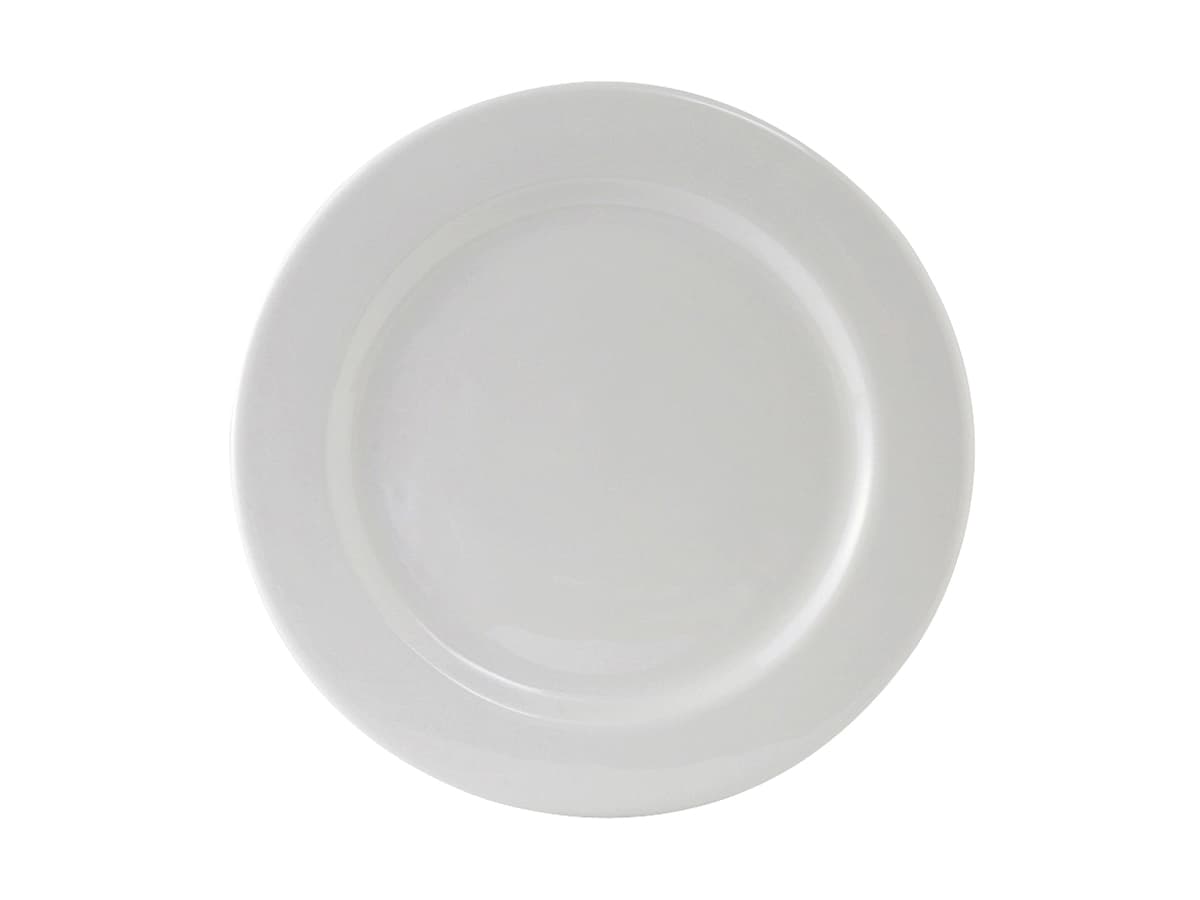 Alaska Plate 9 IN China Porcelain White Round Wide Rim Rolled Edge Fully Vitrified 24/Case