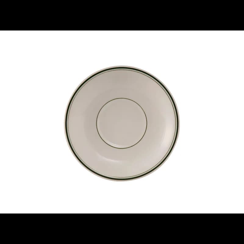 Green Bay Saucer 6 IN China Eggshell Green Round Banded Fully Vitrified 36/Case