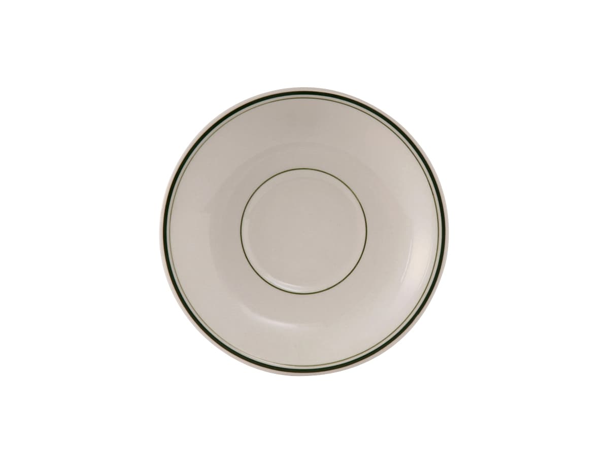 Green Bay Saucer 6 IN China Eggshell Green Round Banded Fully Vitrified 36/Case