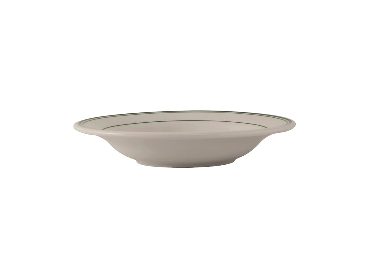 Green Bay Rim Soup Bowl 9 OZ China Eggshell Green Round Banded Fully Vitrified 36/Case