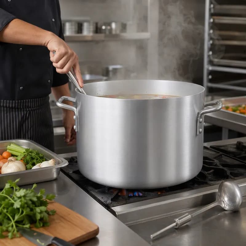Stock Pot 14.125X13 IN 32 QT Aluminum 1/Each