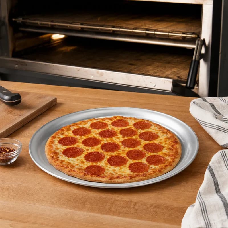 Pizza Tray 10 IN Aluminum Wide Rim 1/Each