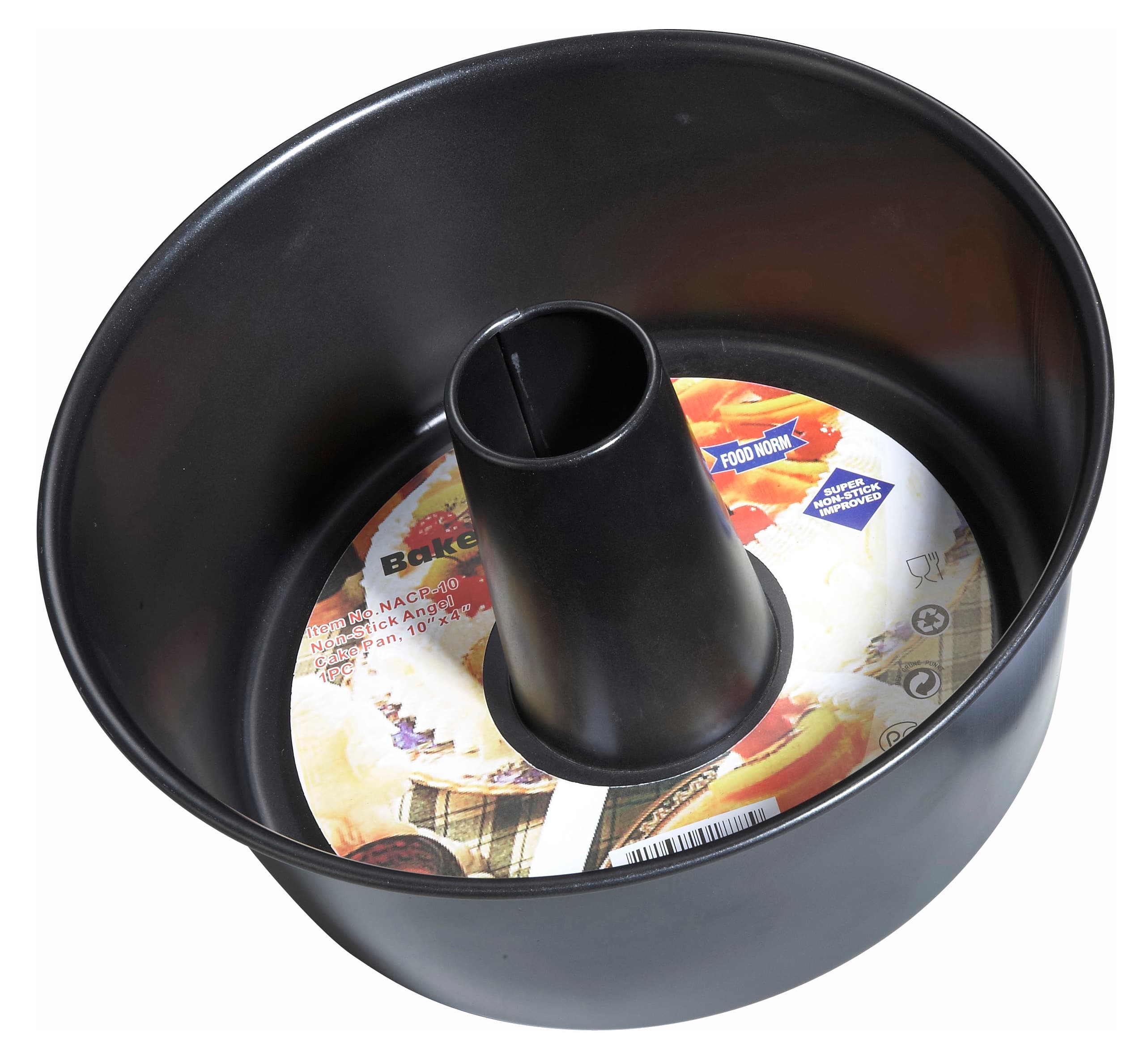 Angel Food Cake Pan 10.25X3.875 IN Carbon Steel Round Non-Stick 1/Each