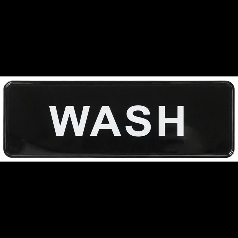 Sign 9X3 IN Wash Plastic White Black 1/Each
