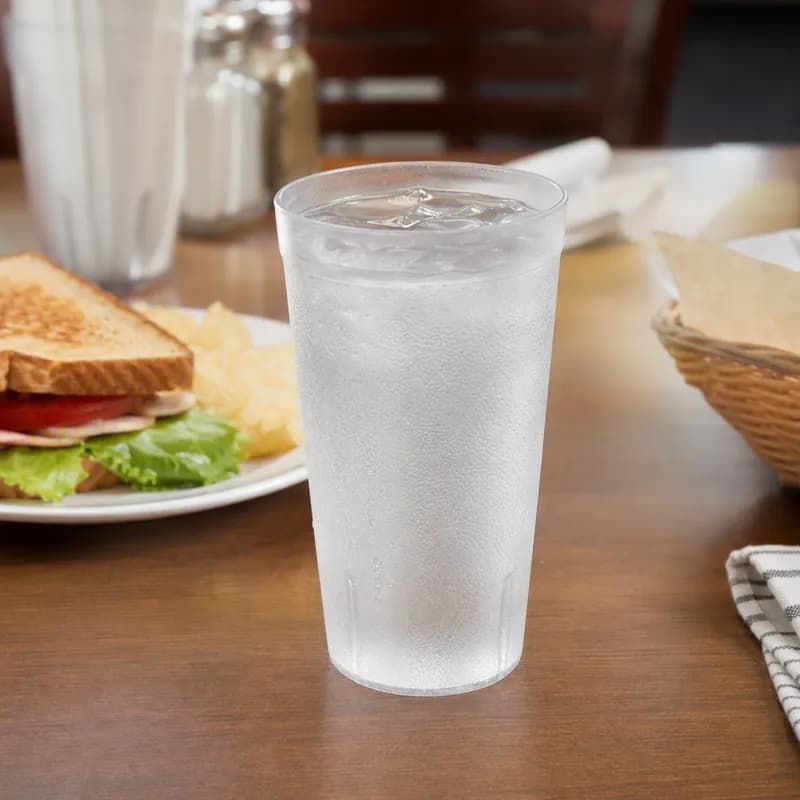 Tumbler 16 OZ Plastic Clear Pebbled 12/Dozen