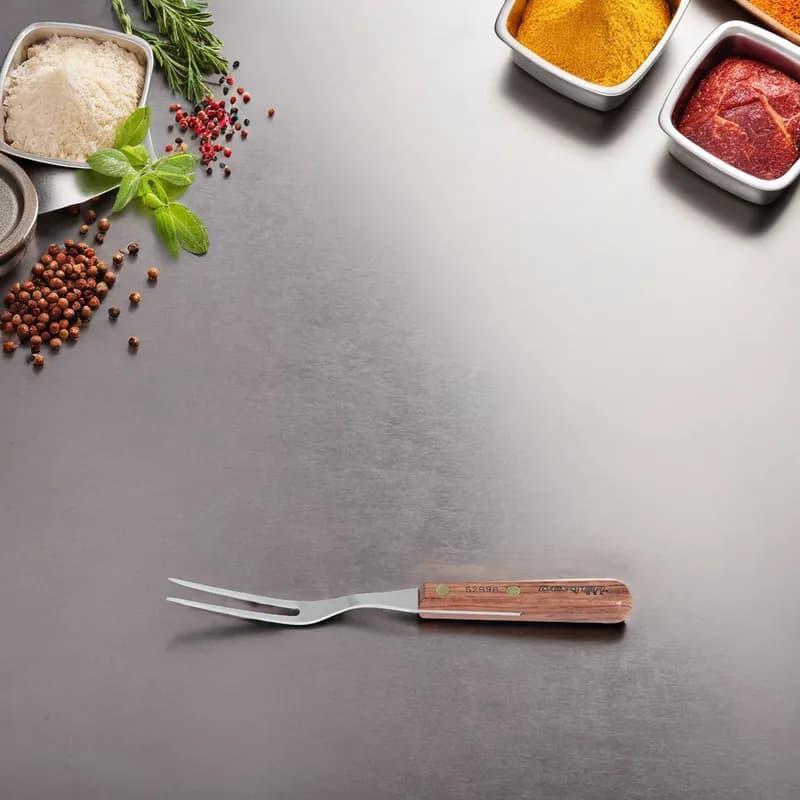 Meat Carving Fork 10.5 IN Carbon Steel Rosewood 1/Each