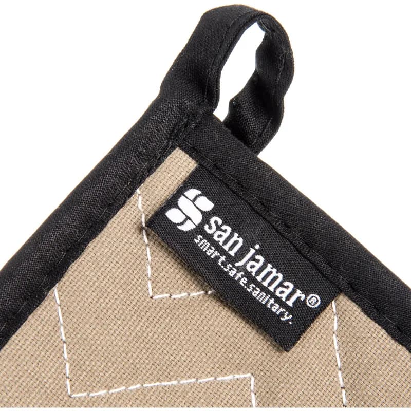 San Jamar Pot Holder 3X11X14 IN BestGuard® (Poly/Cotton Blend) Terry Cloth Tan Quilted 12/Pack