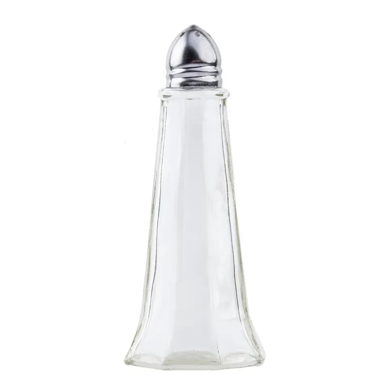 Salt & Pepper Shaker 1 OZ Glass Eiffel Tower Chrome Top 1/Each