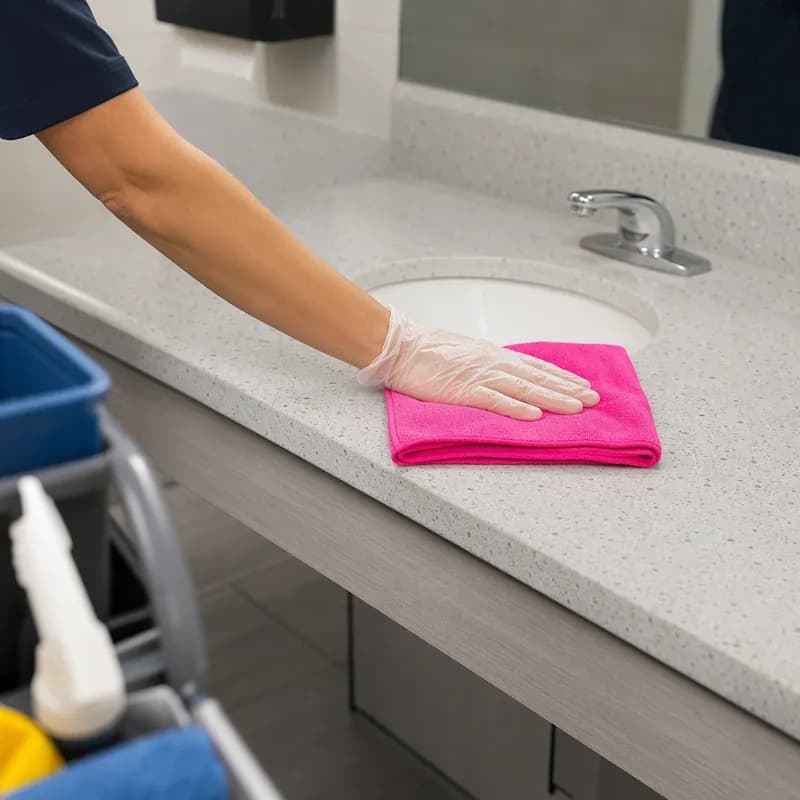 JaniFiber Cleaning Cloth 16X16 IN Standard Microfiber Pink 24/Box