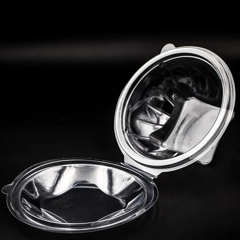 Bowl With Hinged Lid 12 OZ PET Clear Round Square Bottom 200/Case