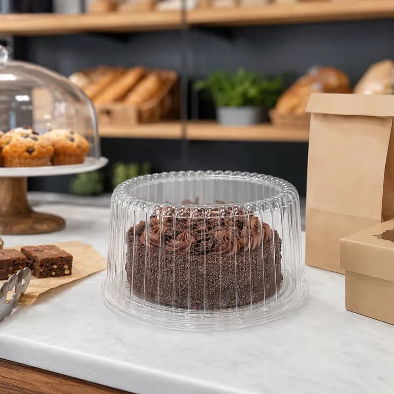 Cake Container & Lid Combo 10X5 IN PET Clear 100/Case
