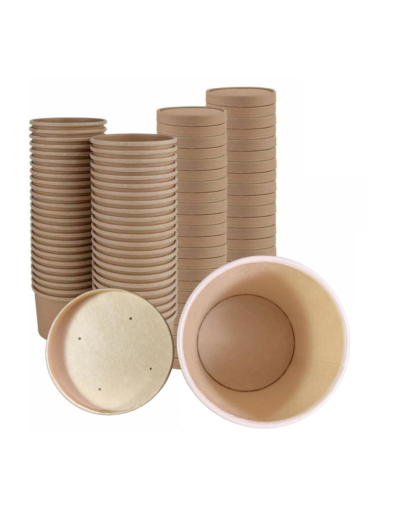 Food Container Base & Lid Combo 24 OZ Paper Kraft 250/Case