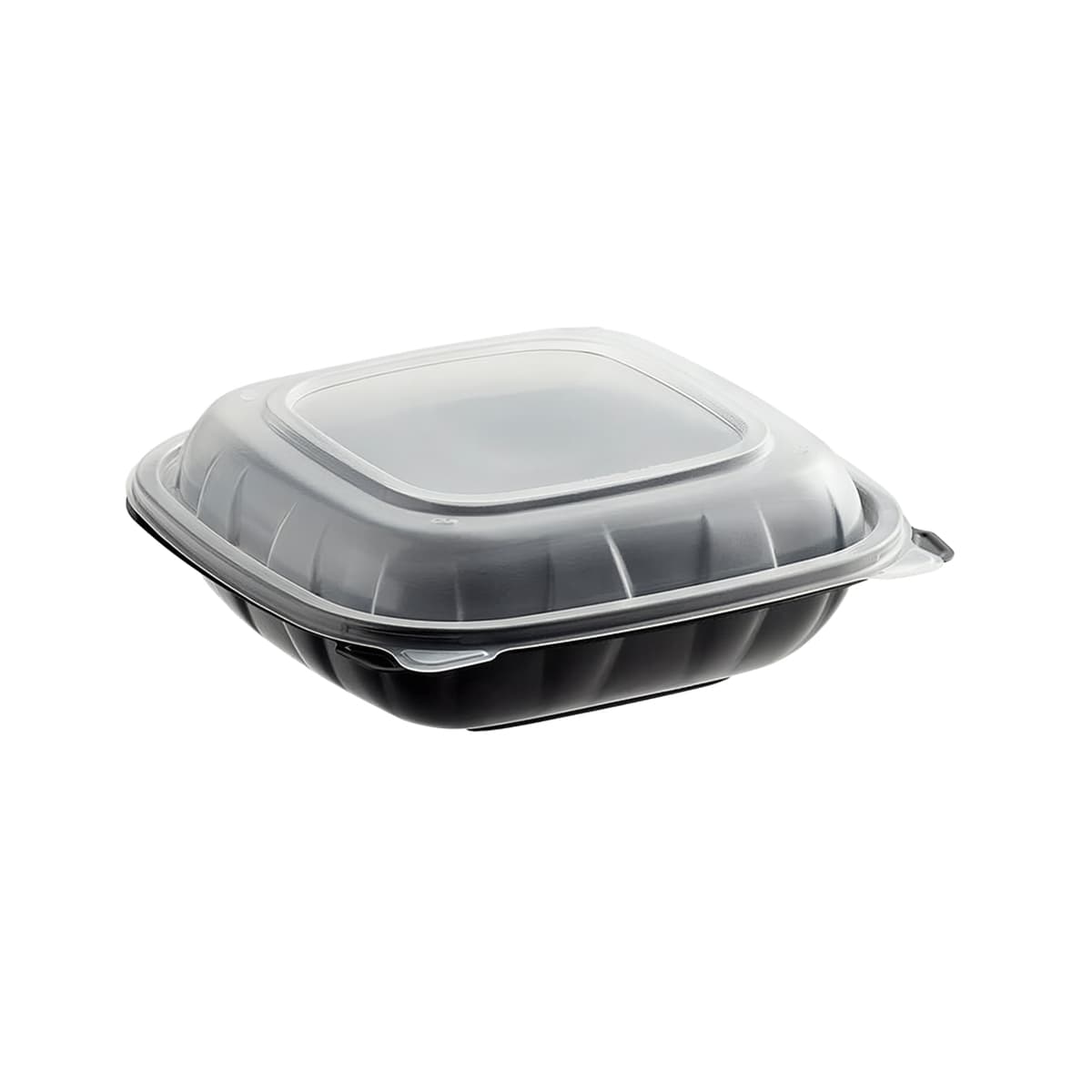 Victoria Bay Take-Out Container Hinged 8X8 IN PP Black Clear Square 120/Case