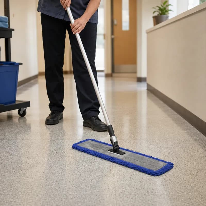 Dust Mop 24X5 IN Blue Microfiber Loop End 1/Each