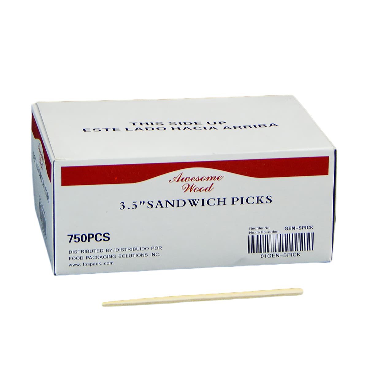 Victoria Bay Sandwich Pick 3.5 IN Wood 750 Count/Pack 12 Packs/Case 9000 Count/Case