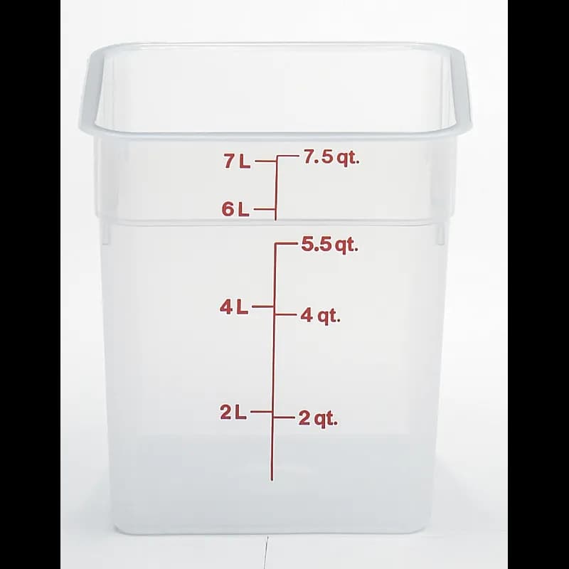 Food Storage Box 8 QT Translucent Square 1/Each