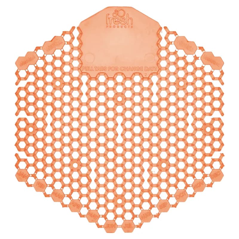 Wave 3D Urinal Screen Mango Orange EVA 7X6.5X0.66 IN Deodorizer 10 Count/Box 6 Box/Case 60 Count/Case