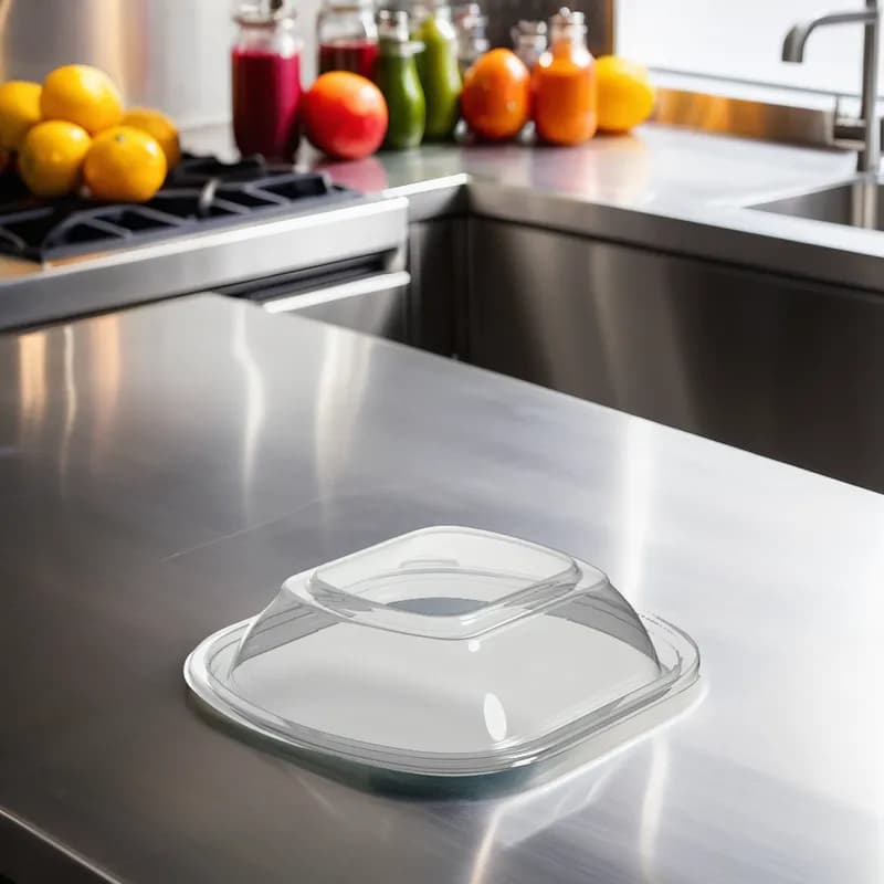 Thermosource Tooling Lid Dome 6X6 IN PET Clear For Container 240 Count/Case 60 Cases/Pallet
