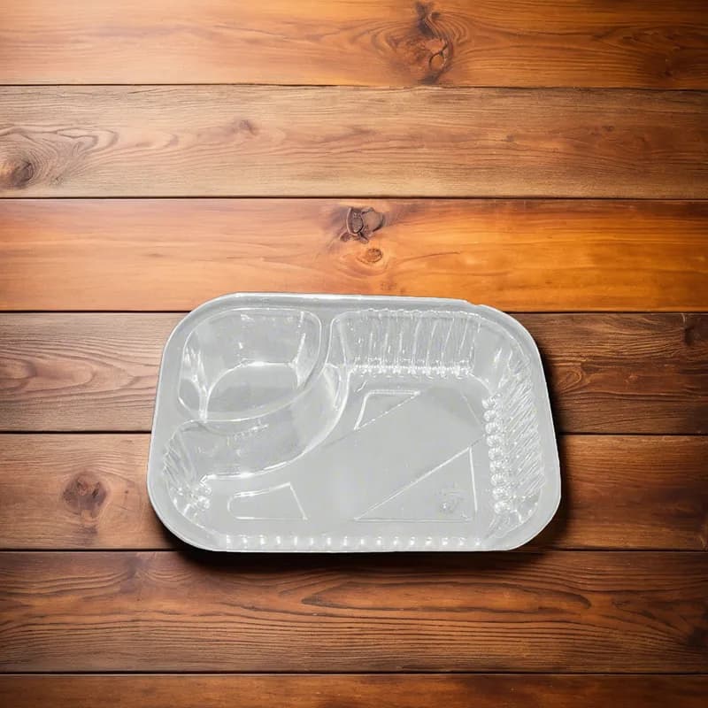 Polar Pak® Nacho Take-Out Tray Base 6X5X2 IN 2 Compartment OPS Clear Rectangle With Sauce Compartment 500/Case