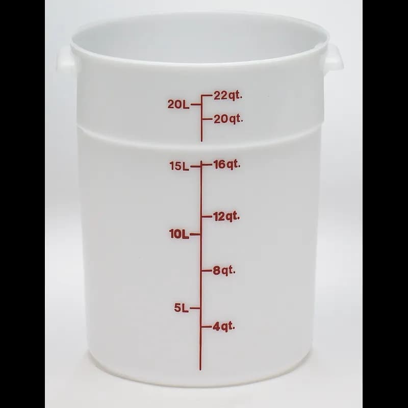 Food Storage Container 22 QT White Round 1/Each