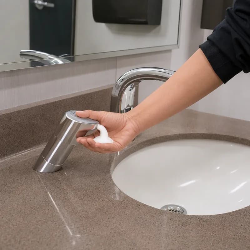 TOPFILL™ Soap Dispenser Foam Silver Manual Counter Mount 1/Each