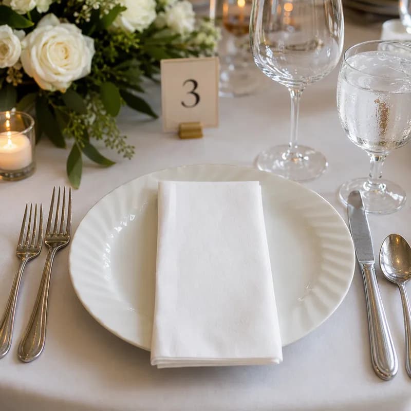 Dinner Napkins 17X17 IN White Linen Feel 300/Case