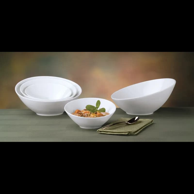 Chef's Selection II Belmar Bowl 8.5 IN 23 FLOZ Porcelain White Slanted 12/Case
