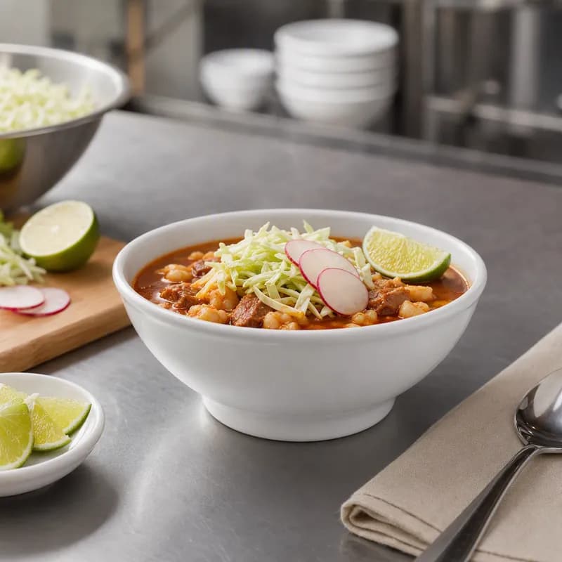 Menudo & Salad Bowl 25 OZ China White Round Fully Vitrified Oven Safe Dishwasher Safe Microwave Oven Safe 12/Case