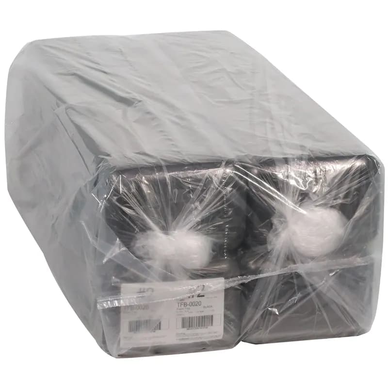 2 Supermarket Tray 8.2X5.7X0.91 IN Polystyrene Foam Black Rectangle 500/Case